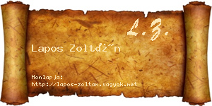 Lapos Zoltán névjegykártya